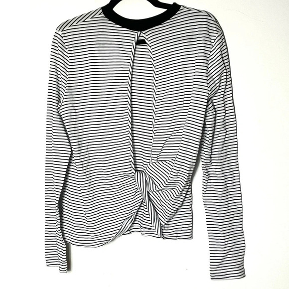 N/Nicholas‎ striped open back long sleeve tee 4 Small - Picture 1 of 7
